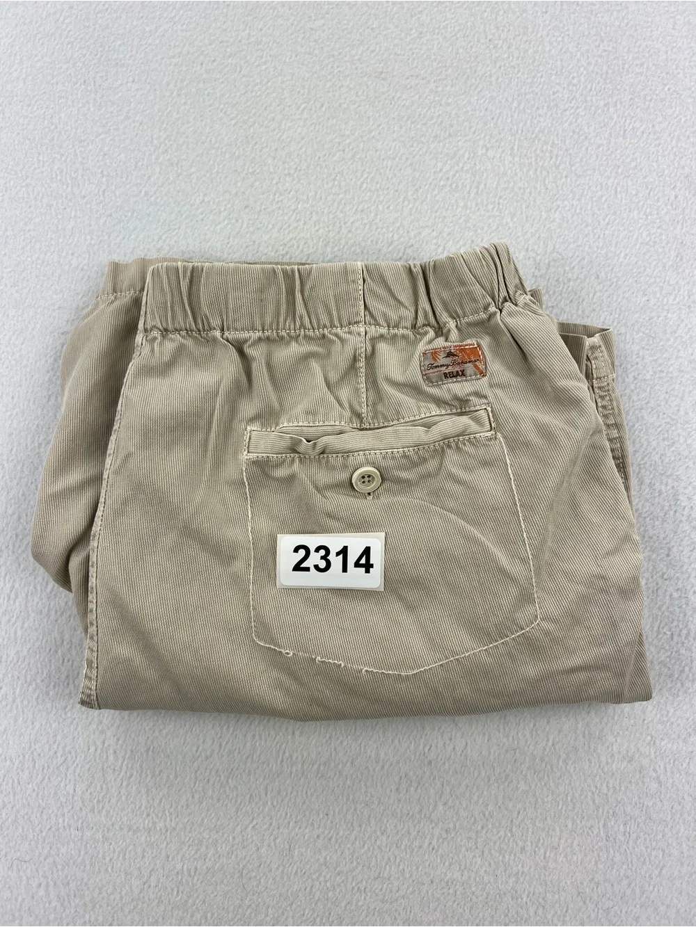 Tommy Bahama RELAX Beige Stretch Chino Shorts Elastic Waist Mens Size L